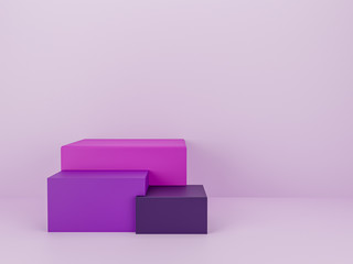 3d render purple color stan platform shows production on background