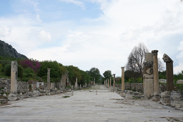 Ancient Greek and Roman ruins in Ephesus the famous landmark ,Turkey