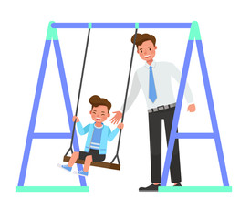 Happy father and son character vector design for father's Day concept. no10