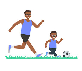 Happy father and son character vector design for father's Day concept. no11