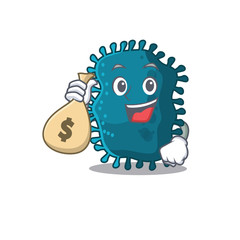 Rich clostridium cartoon design holds money bags