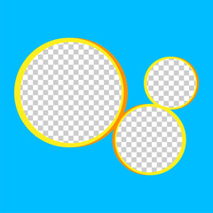 template banner square blue and circle transparent for background, blue and circle frame blank for banner presentation, cover paper blue square for print, mock up square for ad copy space