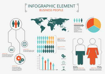 Collection of infographic people elements for business.Vector illustration
