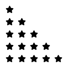 rating 5 stars black for review isolated on white, five stars for ranking award, cute stars for choice quality, symbol star for rank vote or review best, pentagram 5 stars icon flat simple for app web