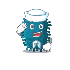 Sailor cartoon character of clostridium with white hat