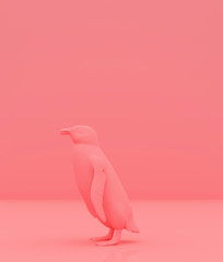 penguin on pastel color background,minimal style conceptual background,3d rendering © Joe Therasakdhi