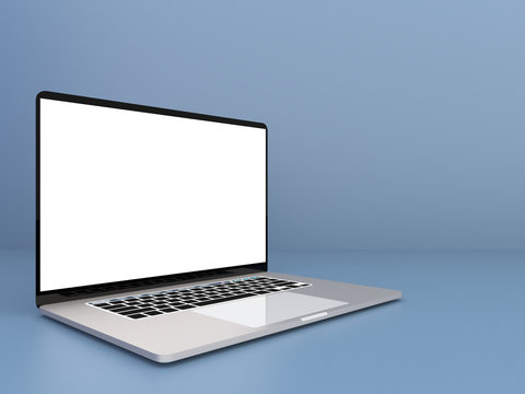 laptop computer with blank screen