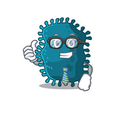 An elegant clostridium Businessman mascot design wearing glasses and tie