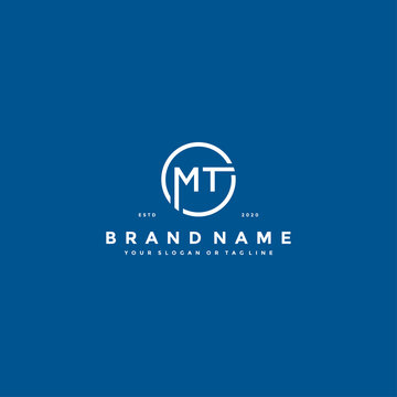 letter MT logo design vector