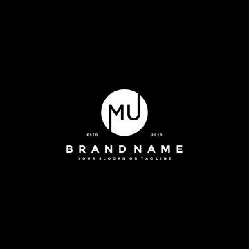 letter MU logo design vector