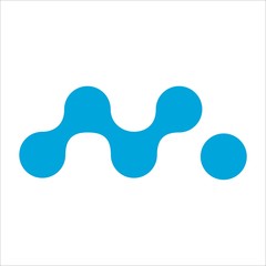 molecule initial Letter M Logo design Technology Logo Design Element Initial M Design Vector with Dots. - VECTOR
