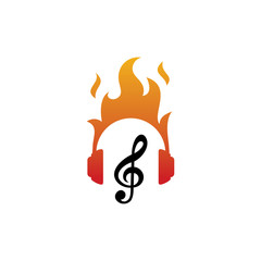 Obraz premium Hot Music Logo Template Design