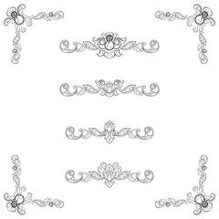 Classic Vitage Wedding Vector Ornaments frames Separator elements for Classic Vintage Wedding Invitation