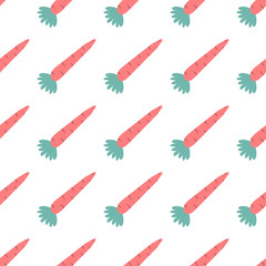 Carrot pattern seamless. Vegetable vegan backdrop Vector