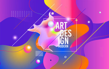 Art design. Trendy Abstract Colorful Geometric and Curve Vector Illustration Collage with Typography for Cover, book, social media story, and Page Layout Design. Cover and Poster Design Template.