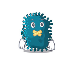 Clostridium cartoon character style with mysterious silent gesture