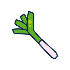 vegetables and fruits concept, spring onion icon, line and fill style