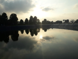 sunrise over the river