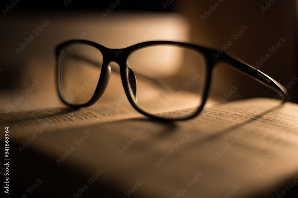 Canvas Prints glasses for sight and vision correction and protection from computer on the book