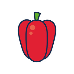 fruits and vegetables concept, pepper icon, line and fill style