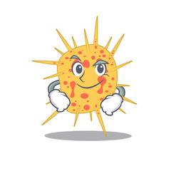 A mascot design of mycobacterium kansasii having confident gesture