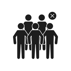 coronavirus and health concept, avoid the crowd, people together, silhouette style