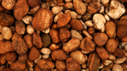 brown stone background. brown pebble beach nature background