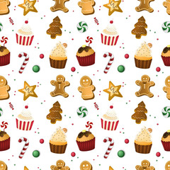 seamless merry christmas pattern