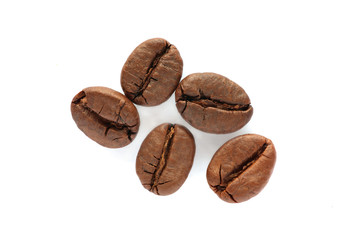 coffee beans isolated on white background