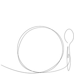 Spoon and plate on white background, restaurant desugn vector illustration
