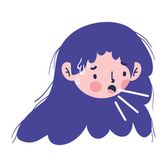 Woman with dry cough vector design