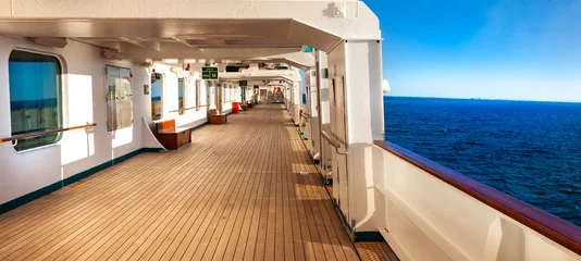Fotobehang Schip View of a cruise ship View to the ocean Sea breeze   © Franco