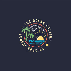 vintage summer design, emblems and logo
