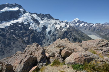 Mountain glacier view, Mount Cook NP, New Zealand