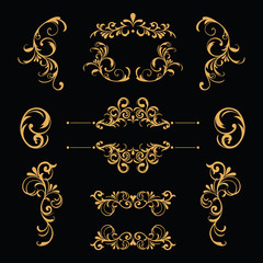 Set of Vintage border element