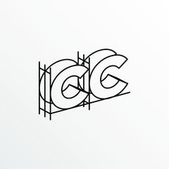 Initial Letter CC with Architecture Graphic Logo Design