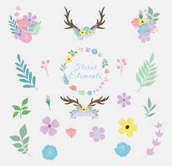 Floral element for widding invitation