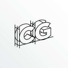 Initial Letter CG with Architecture Graphic Logo Design