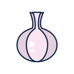 vegetables and fruits concept, gralic head icon, line and fill style