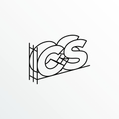 Initial Letter CS with Architecture Graphic Logo Design