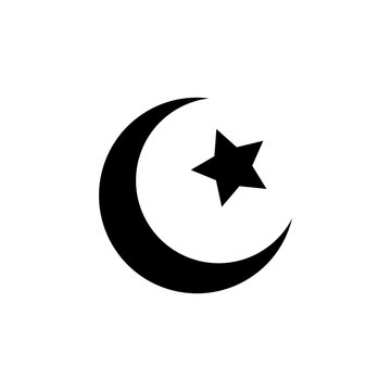 Star and crescent symbol. Design template vector