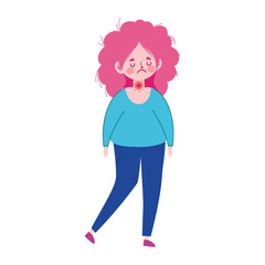 Woman with sore throat vector design
