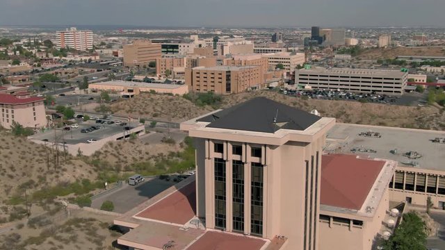 El Paso, Texas, USA. 30 April 2020. Aerial Of  The University Of Texas At El Paso.