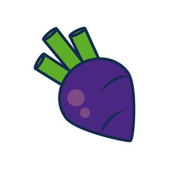 vegetables and fruits concept, tumip icon, line and fill style