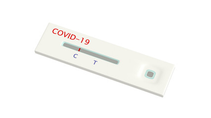 3d rendering of coronavirus Rapid diagnostic test