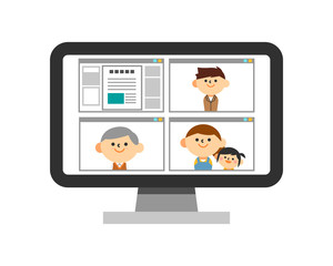 テレワーク　リモートワーク　パソコン　モニター