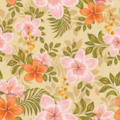 Fototapeta na wymiar Fabulous colorful Floral seamless, Textile print design