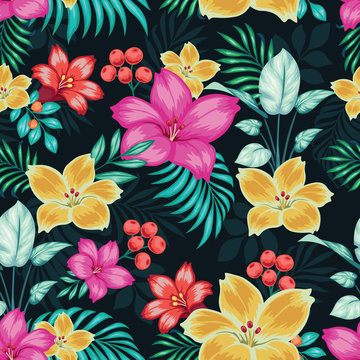 Fabulous colorful Floral seamless, Textile print design