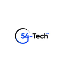 Abstract modern 54 tech logo template, vector logo for business and company identity 