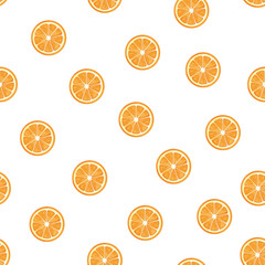 seamless pattern, juicy orange. orange on a white background. vector illustration